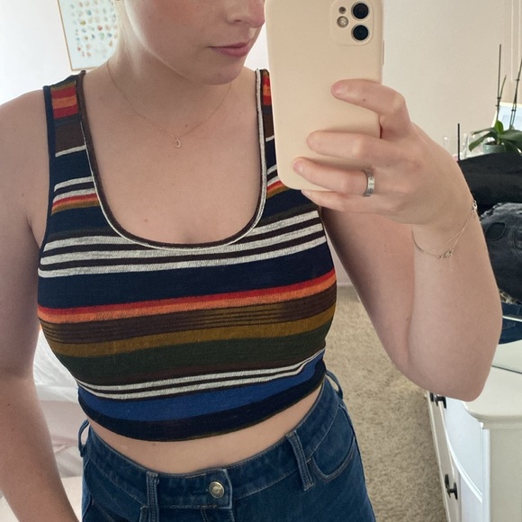 Wild honey multicolor crop stripe tank top size medium - Picture 11 of 11